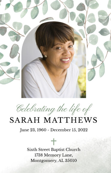 Leaf Design Funeral Program