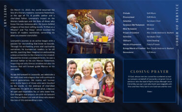 Dark Blue Modern Funeral Memorial Program
