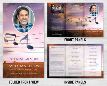 Music Notes Funeral Memorial Program