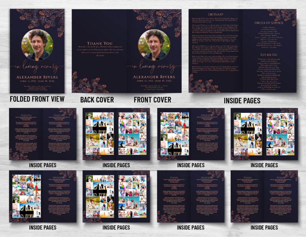 Writing Funeral Program 20 Page Funeral Program - 2145 - Memorial Prints - Memorial & Funeral ...