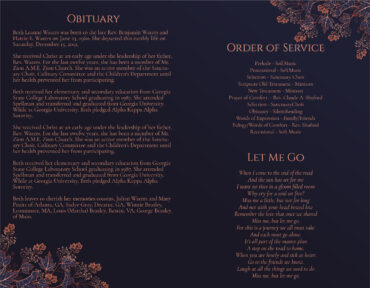 Gold Leaf Funeral Memorial Program