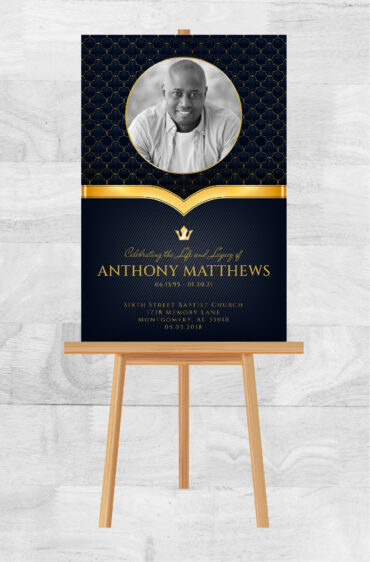 Modern Elegant Gold Funeral Memorial Poster