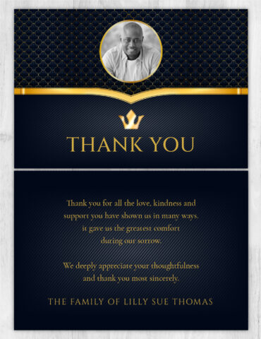 Modern Elegant Gold Funeral Memorial Thank You Card