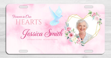 Floral Funeral Memorial Car Tag