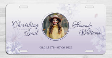 Floral Funeral Memorial Car Tag