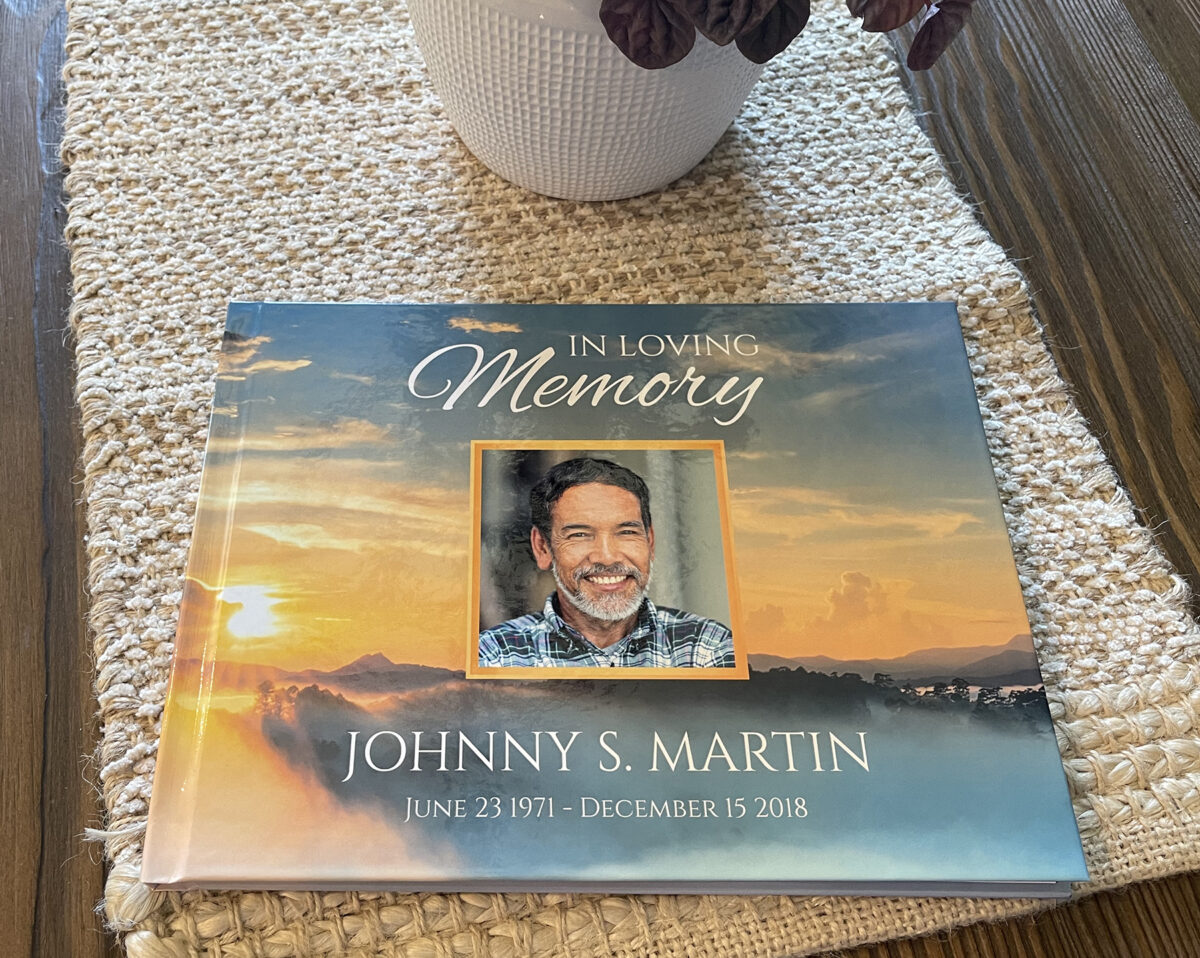 Custom Funeral Memorial Guest Book Mountain Sunrise