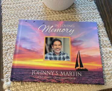 Custom Funeral Memorial Guest Book Ocean Sailboat