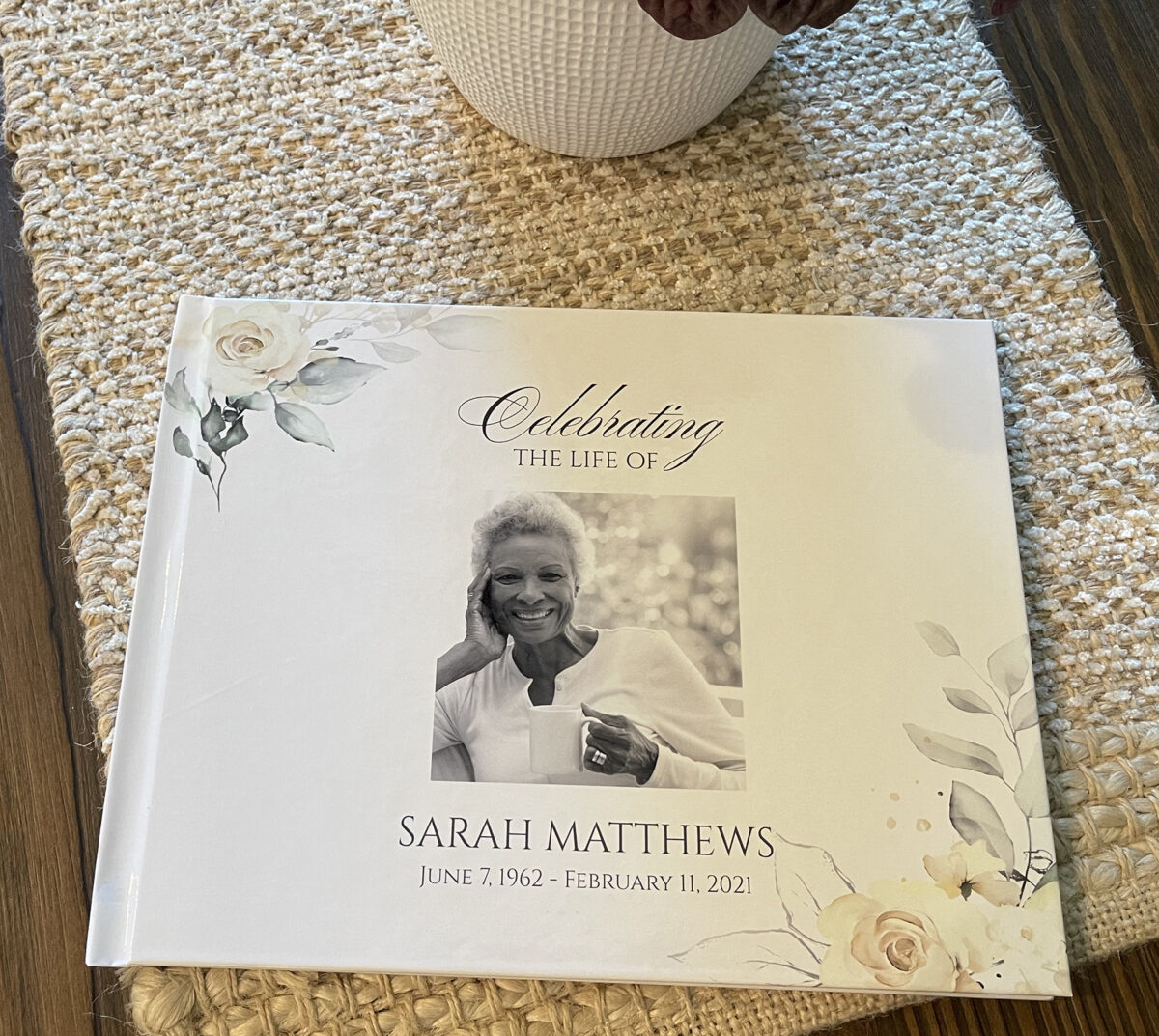 Custom Funeral Memorial Guest Book Floral Roses