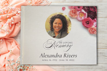 Custom Funeral Memorial Guest Book Roses Flowers