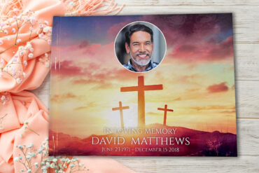 Custom Funeral Memorial Guest Book Christian Cross