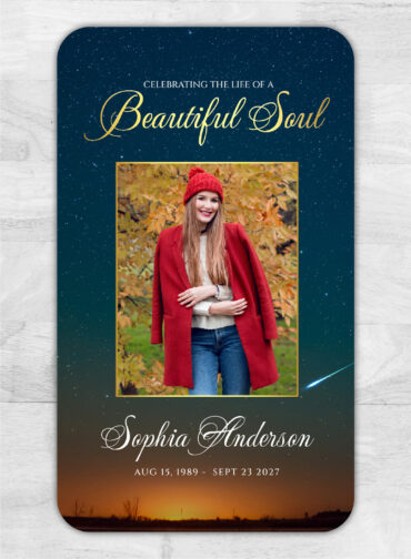Starry Night Sky Funeral Memorial Magnet