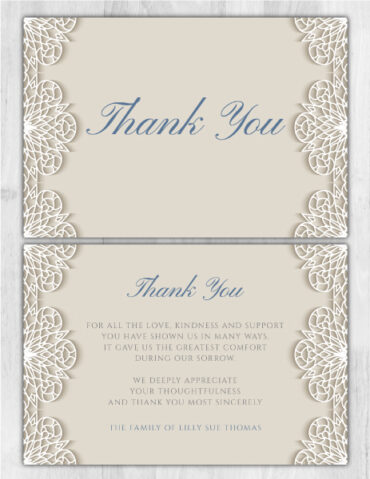 Funeral Memorial Thank You Card