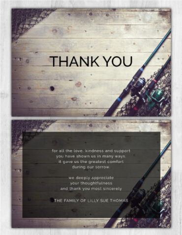 Fisherman Funeral Memorial Thank You Card