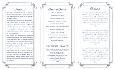 Blue Funeral Program