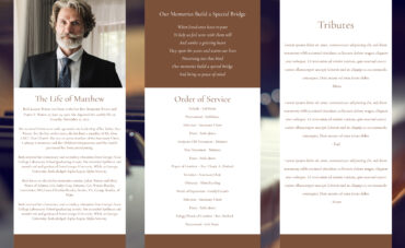 Brown piano funeral program