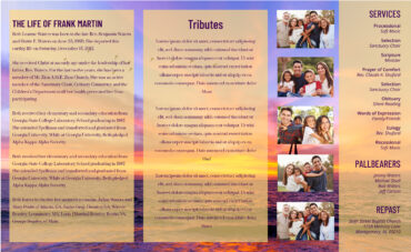 Purple Ocean Sunset Funeral Program