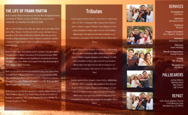 Red Ocean Sunset Funeral Program