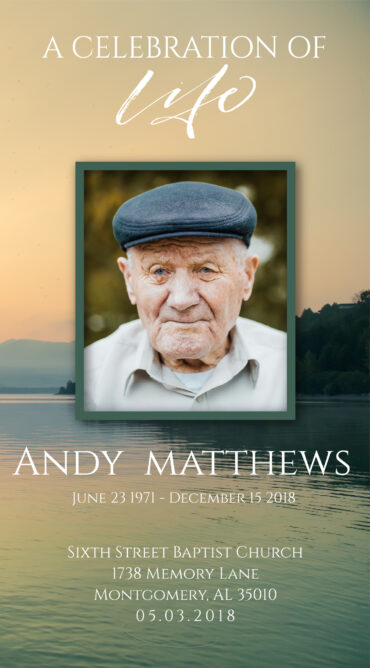 Green sunset lake funeral program