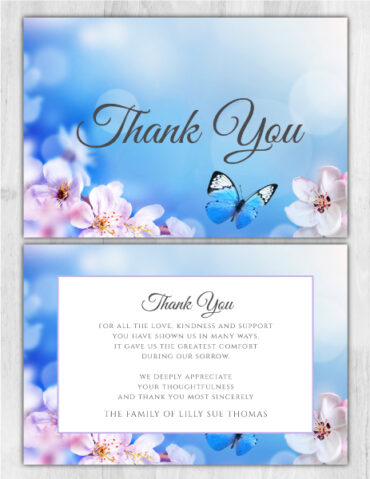 Floral Funeral Memorial Thank You Card