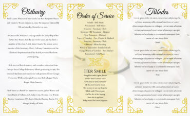 white Flowers Funeral Program