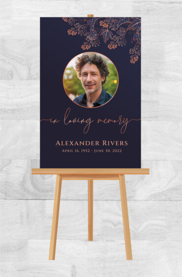 Gold Leaf Funeral Memorial Poster