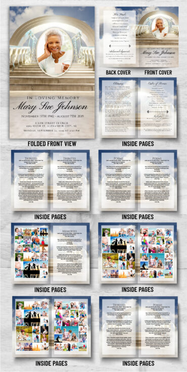 Stairs To Heaven Funeral Memorial Program