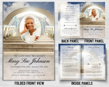 Stairs To Heaven Funeral Memorial Program