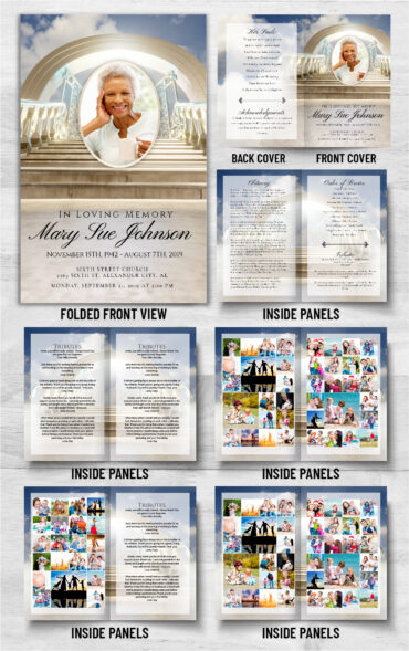 Stairs To Heaven Funeral Memorial Program