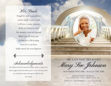 Stairs To Heaven Funeral Memorial Program