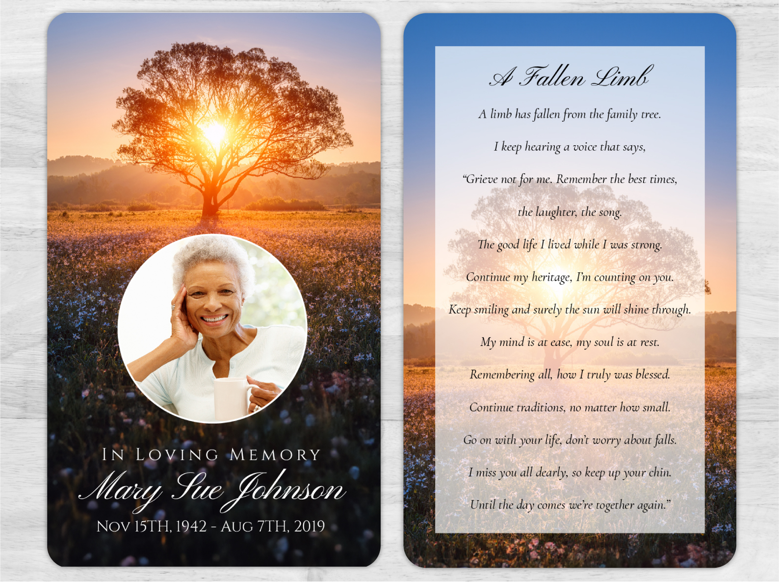 Memorial Card 2162 Memorial Prints Memorial & Funeral Printing