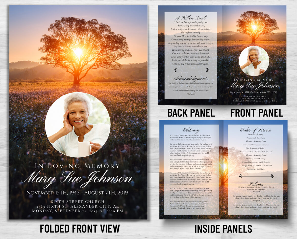 Tree of Life Funeral Memorial Program