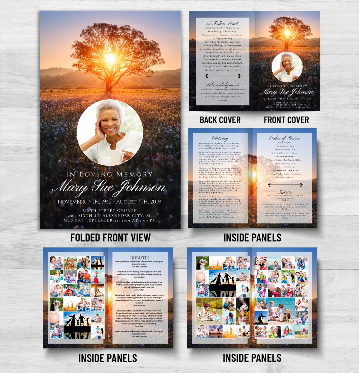 Tree of Life Funeral Memorial Program