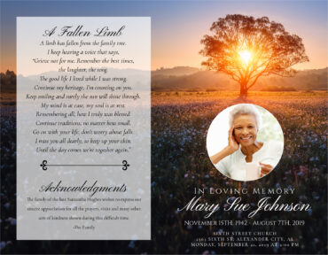 Tree of Life Funeral Memorial Program