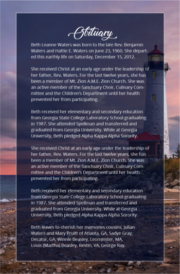 Lighthouse Ocean Funeral Memorial Program