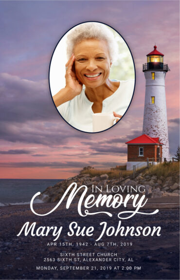 Lighthouse Ocean Funeral Memorial Program