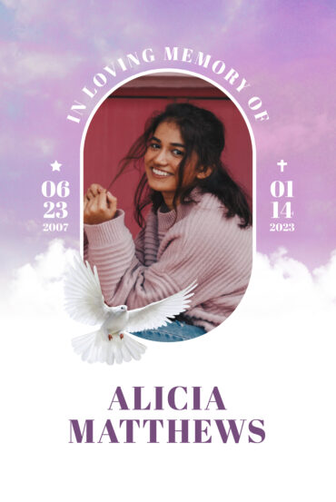 Purple Clouds Funeral Memorial Poster