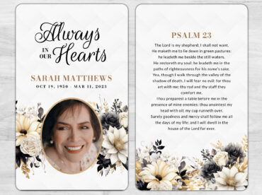 Prayer Card Printing Options For Memorial Cards