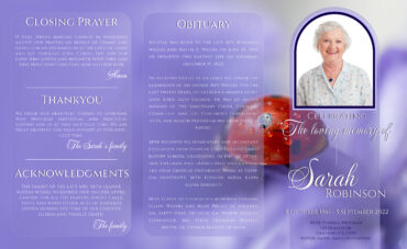 Purple Lady Bug Memorial Trifold Program