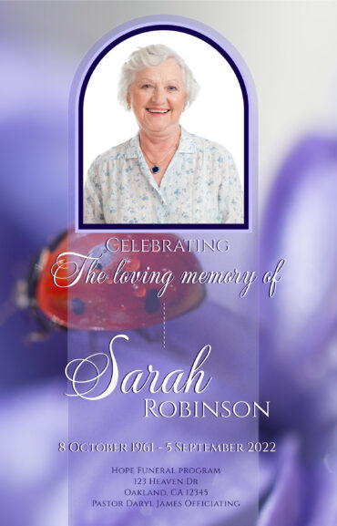 Purple Lady Bug Memorial Program