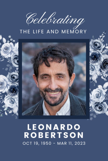 Blue Floral Funeral Memorial Poster