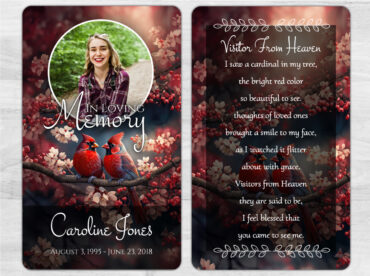 Cardinal Memorial prayer card