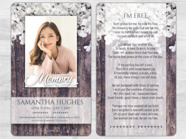 Flower Memorial Prayer Card