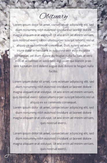 Flower Funeral Program