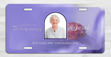 Purple Lady Bug Memorial Car Tag