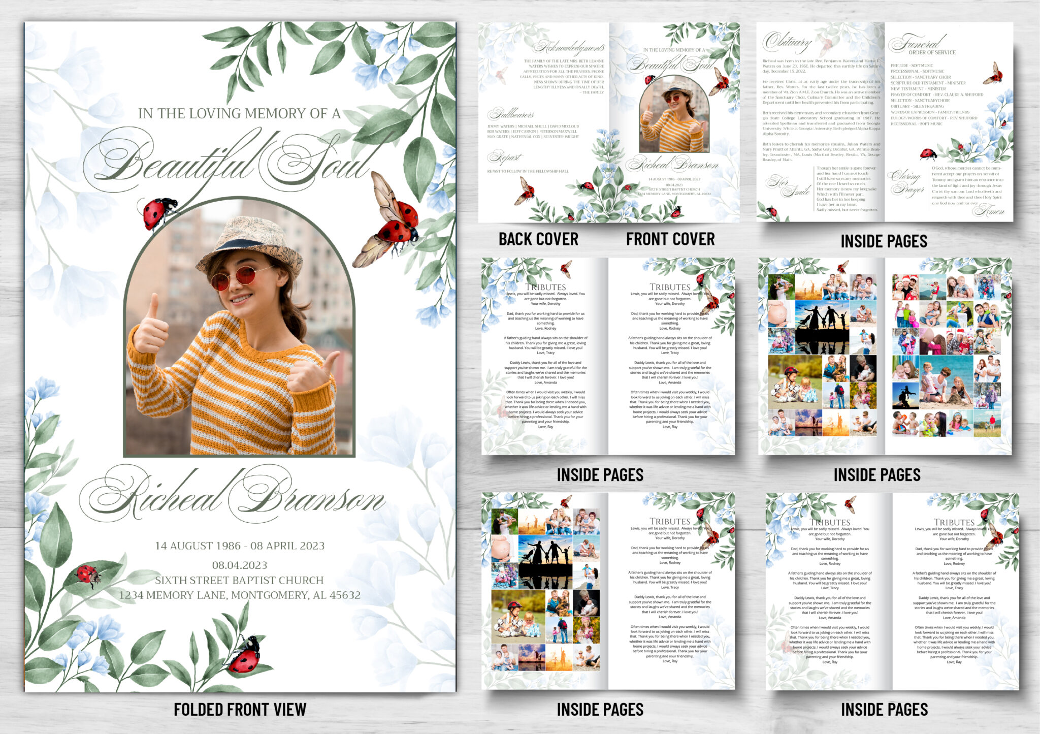 Create a Beautiful 12-Page Funeral Program and Memorial Booklet