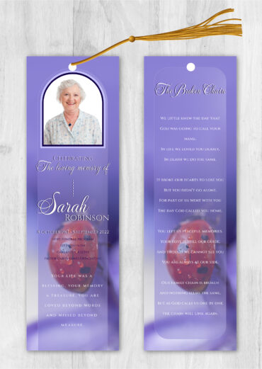 Purple Lady Bug Memorial Bookmark