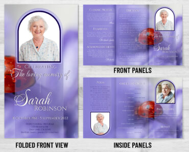 Purple Lady Bug Memorial Trifold Program