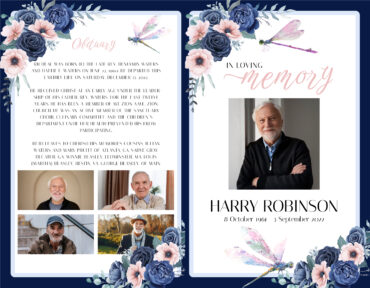 Floral Dragonlfy Memorial Program