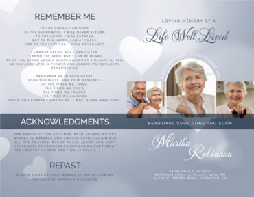 Gray with Hearts Memorial Program