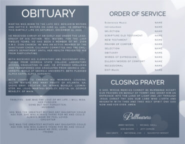 Gray with Hearts Memorial Program